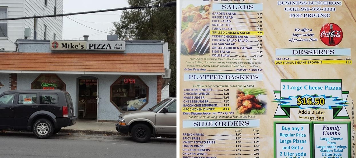 Mike's Pizza Menu
